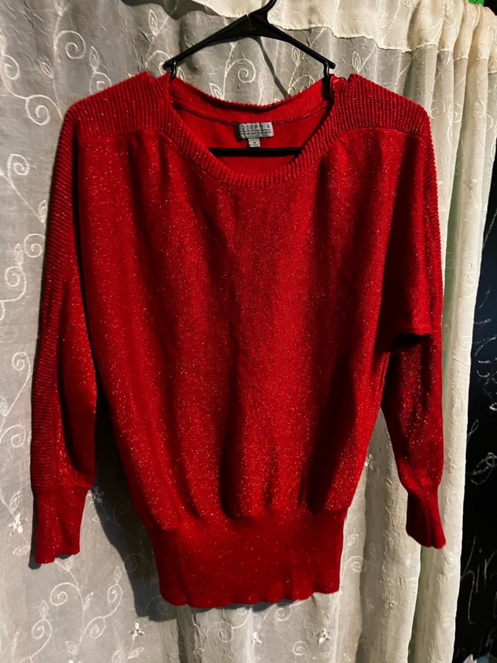 Joseph A Red Metallic Crewneck Sweater